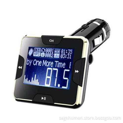 Car FM Transmitter with Built-in Flash Memory, Supports USB, SD Card and Aux-in Function/LCD Display